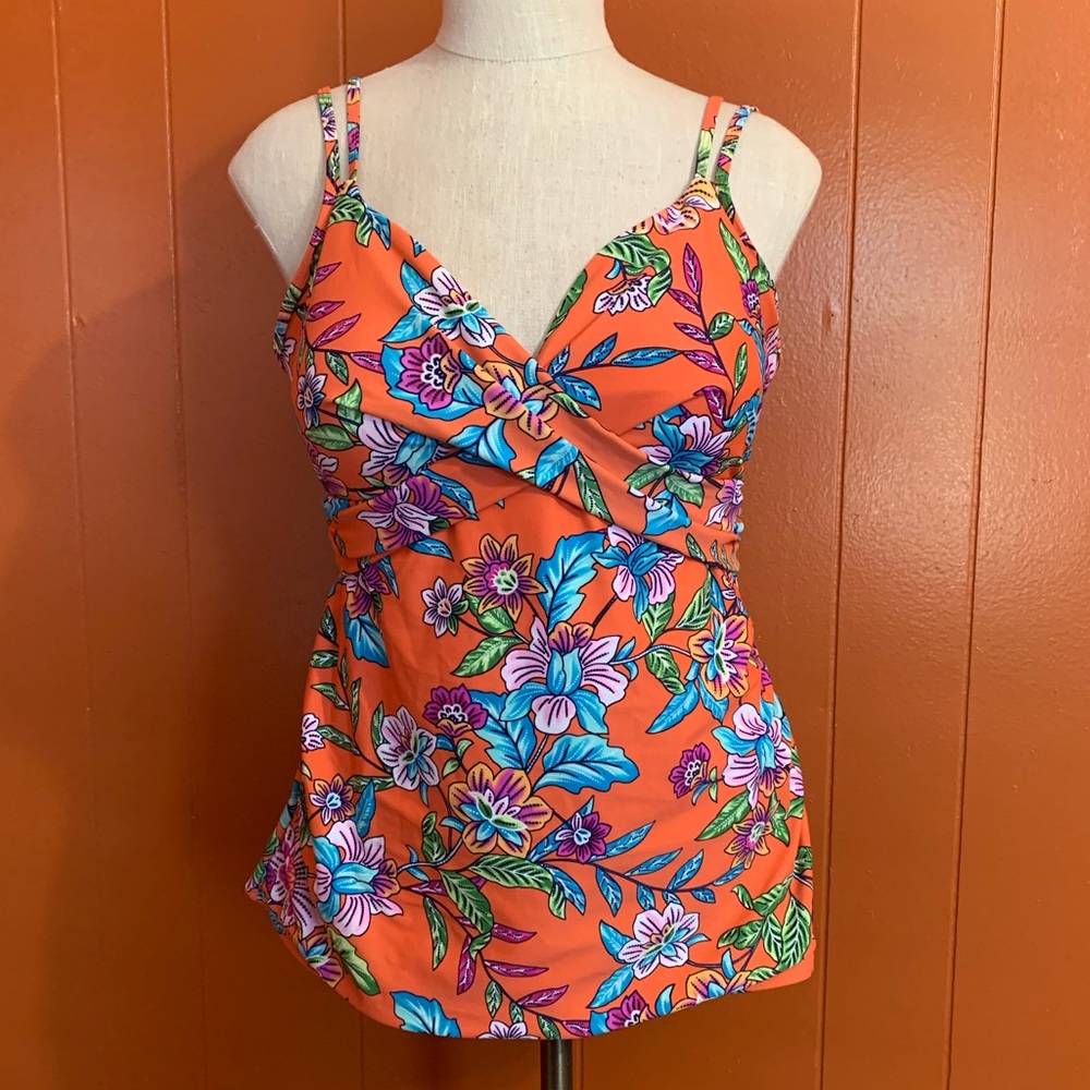 Crossover Ruched Tankini Top Women's Croft & Barrow Bathing Suit